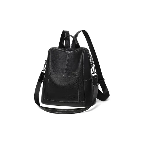 C°BANNER Рюкзак из коровьей кожи средний женский черный