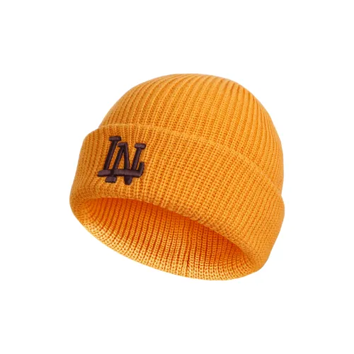 Шапка-бини с акриловым подкладом унисекс оранжевый желтый