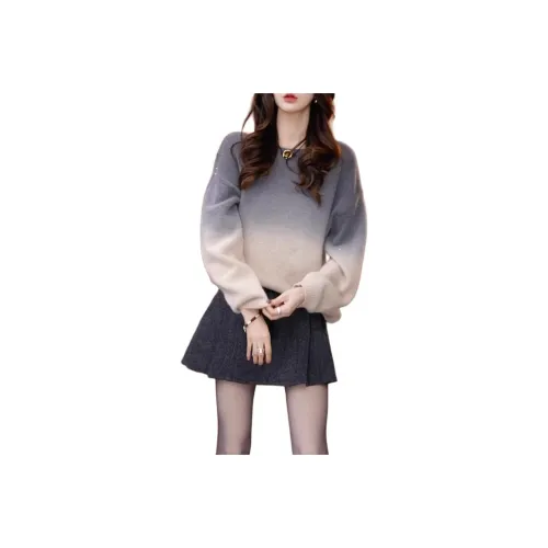 Mu Xiao Xin Серый Градиентный Подарочный набор с MU Xiaoxin Бренд Наклейка Женская Трикотаж