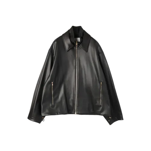 CULLNI FW25 Искусственная кожа Layerd Ожерелье-чокер ZIP UP Куртка Кожа Куртка Унисекс