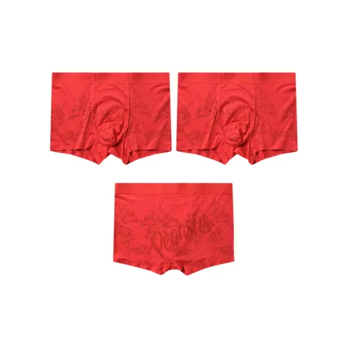 QTUR Богатство Красный + Богатство Красный + Богатство Красный Мужские боксер-шорты