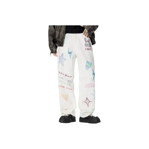 PANDA ADEVIL Белый Унисекс Джинсы