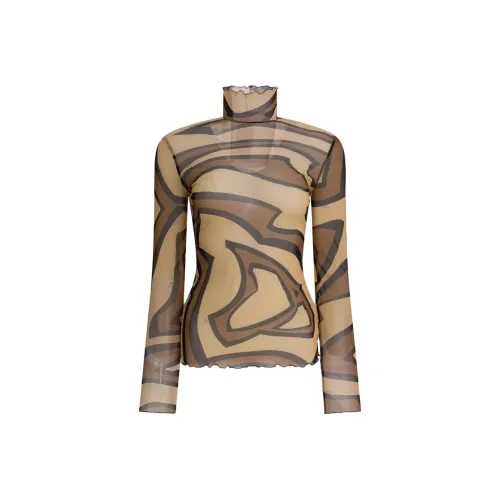 EMILIO PUCCI Коричневый Женские T-рубашки