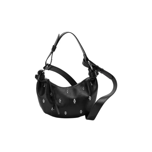 URBAN REVIVO Сумка через плечо из искусственной кожи среднего размера женская черная