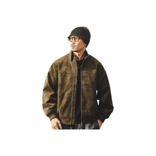 JIELEINUO Кожа Куртка Унисекс