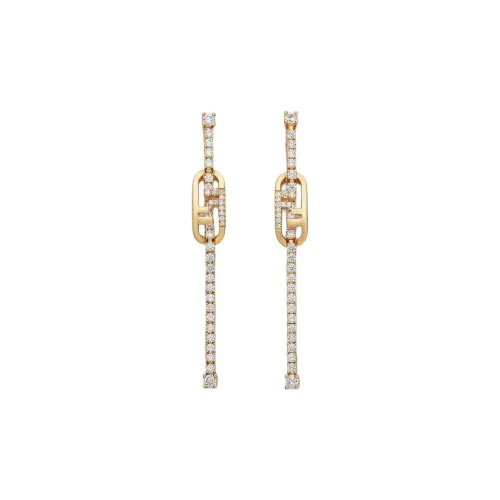 FENDI Серьги из меди и сплава женские золотые