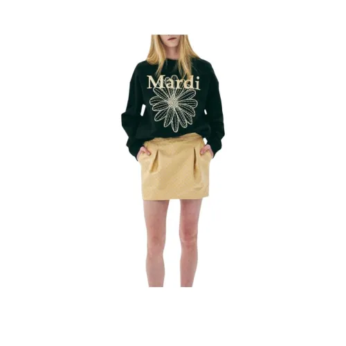 MARDI MERCREDI SS25 Свитшот FLOWERMARDI NEEDLEWORK_Черный Лимон Свитшот Корейский стиль Женские Черный Лимон