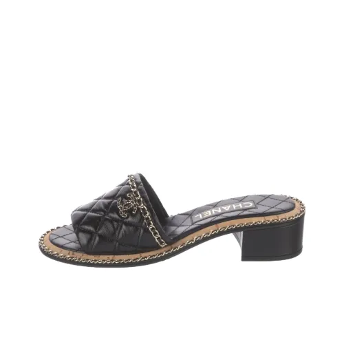 CHANEL Rubber Slide Тапочки Женские Черные