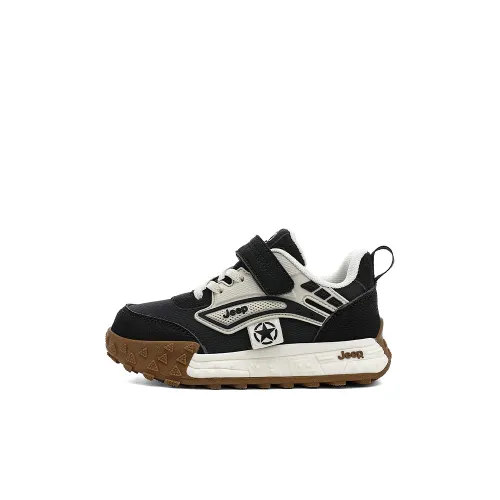 Jeep Endless Run Collection Детские Скейтбординги Низкий Топ Черный Бежевый [Кожаный Верх Улучшенный] Kids