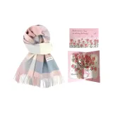 Синий Розовый Клетка + Розовый Открытка