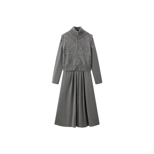 PEACEBIRD Длинное платье с длинными рукавами женское