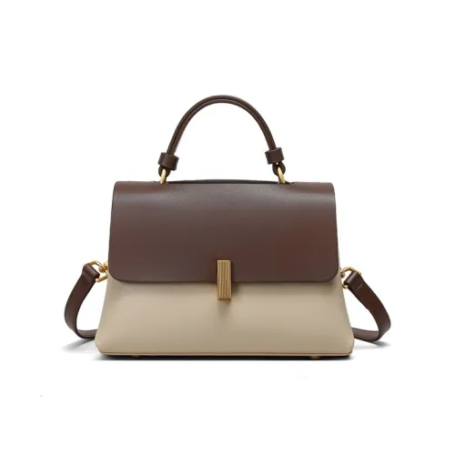 PESASRIE Коровья кожа Одно плечо Сумка Стандартная Женская Бежевый Кофейный