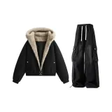 Чёрный топ + чёрные штаны