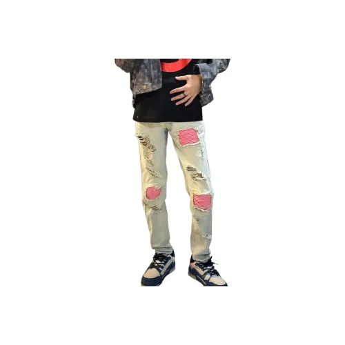 MORii Желтый Включает Остров Store MORii Значок Унисекс Джинсы