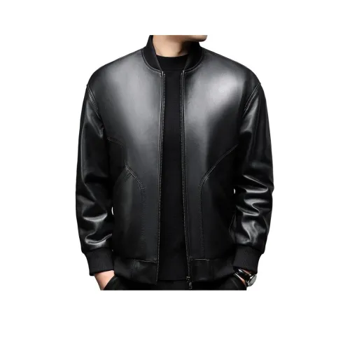 TAIZILONG Черные Мужские Кожаные Куртки