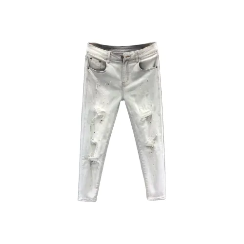 CAT'S PAW Светло-серый Унисекс Джинсы