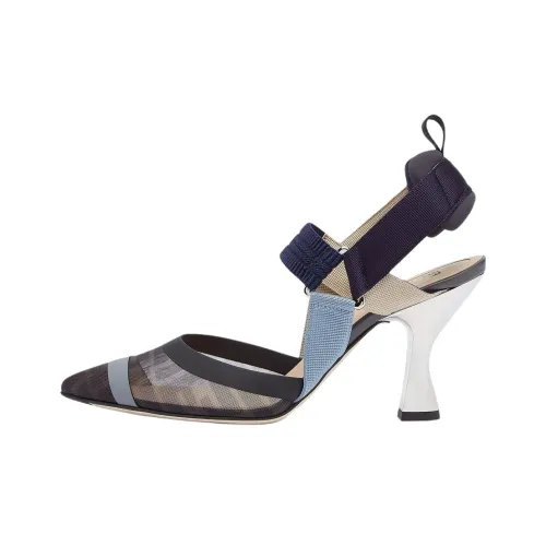 FENDI Colibri Квадратный каблук Высокие каблуки 8,5 см Женские Светлый Умбра