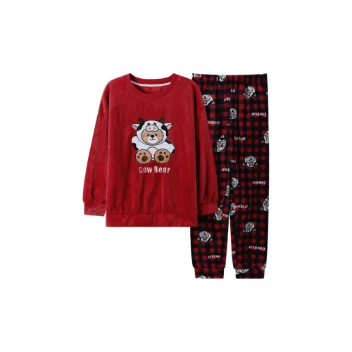 JINXU Красный Женский Пижамный Комплект