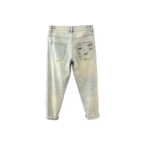 CAT'S PAW Желтый Грязь Унисекс Джинсы