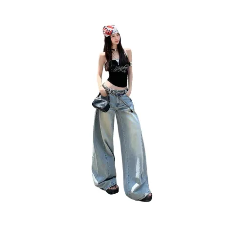 BELOVED STARRY Светло-Синие Женские Джинсы