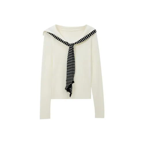 SUSANSAN Молоко Белый Женский Трикотаж