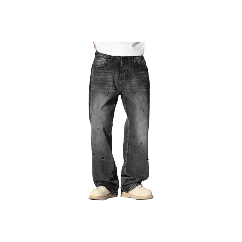 HANDAIWEI Черный Серый Унисекс Джинсы