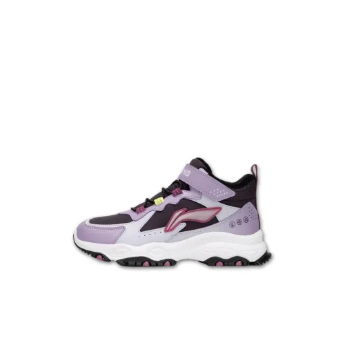 LINING YOUNG Износостойкий Дышащий Противоскользящий MID Топ KIDS Лайфстайл Обувь