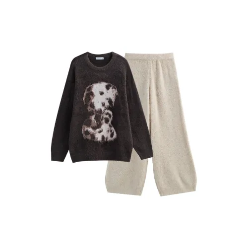 Same Language Пижамный комплект Женские Розовый Черный · Светлый Абрикос