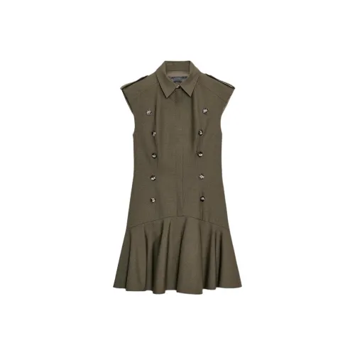 ZARA Collaboration Темно-зеленое женское платье без рукавов