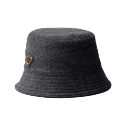 PRADA Новая шерсть Bucket Hats Unisex Slate Gray