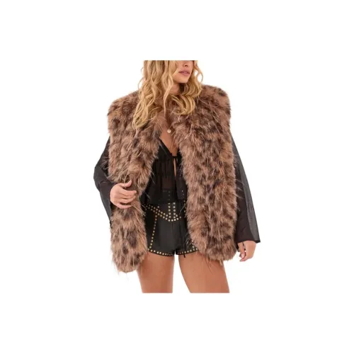 NASTY GAL Животные Леопардовый принт Искусственный мех Жилет Женские