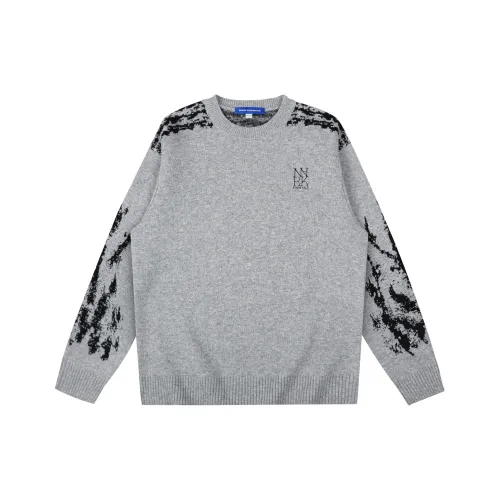 FAIRWHALE Men's Gray Photinia Sweaters FAIRWHALE Мужские Серые Свитера Фотиния