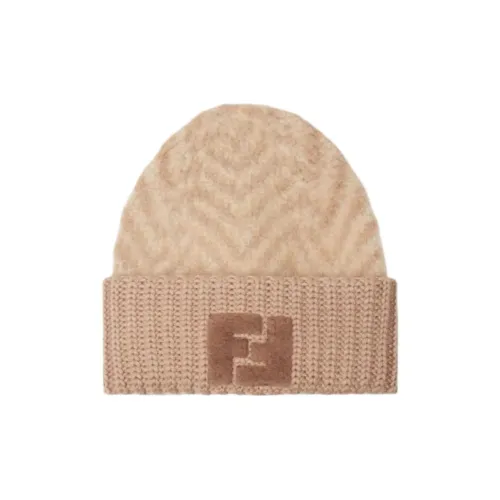 FENDI Овечья шерсть Шапки-бини Женские Коричневый