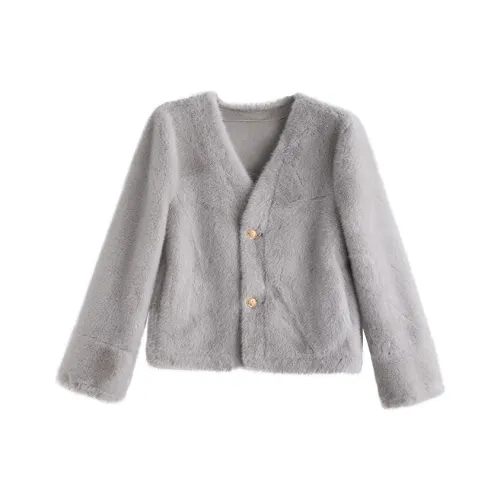 Tonlion Светло-серый Женские меховые изделия