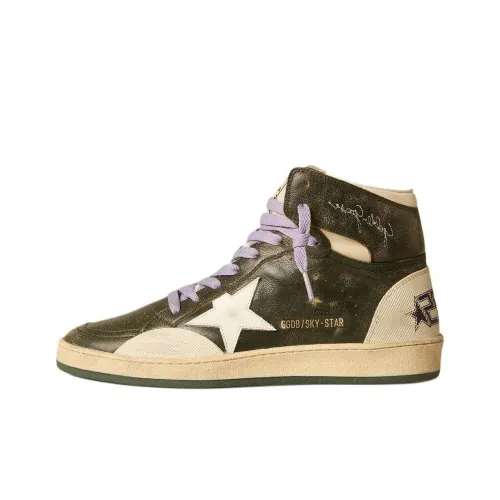 Golden Goose Azure Star High Top Скейтборд Кроссовки Мужские Темно-Зеленые