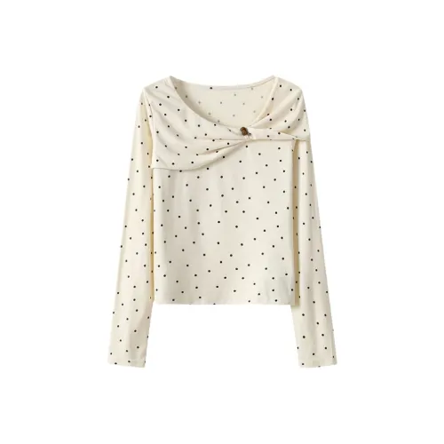 YGPRW Абрикос в горошек Женская T-рубашка