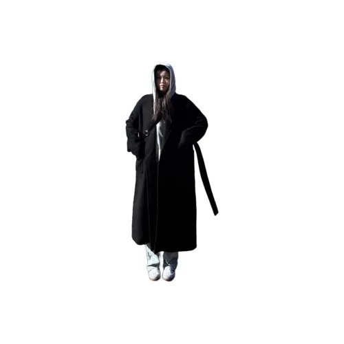 DEDY Черный [С ремнем] Женское пальто