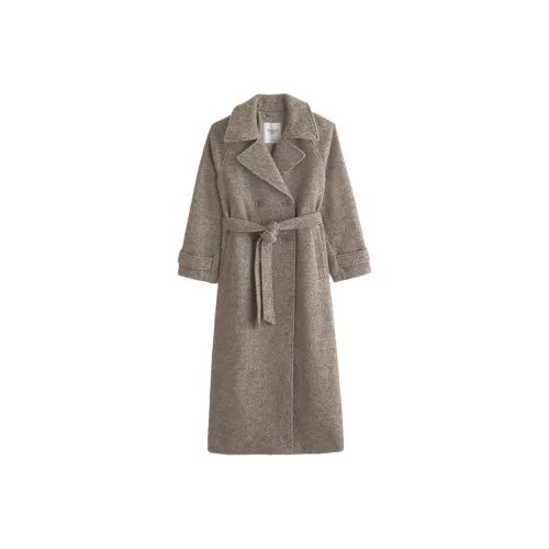 Abercrombie＆Fitch Коричневый елочный узор женское пальто