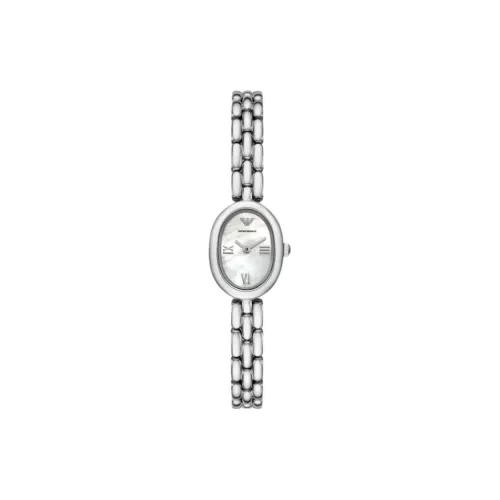 EMPORIO ARMANI Наручные часы Кварцевый механизм Ремешок из нержавеющей стали 24 мм Матирующая жемчужная оболочка Циферблат Цвет Женские часы