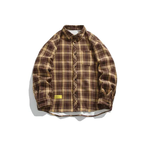 CariteSport Клетчатая Длинная Рубашка с Длинными Рукавами Мужская