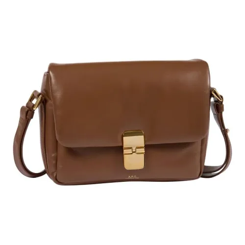 A.P.C Grace Коровья кожа Сумка на плечо Маленькая Женская Карамель