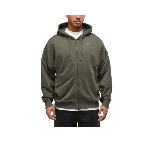 GYMSHARK Strength Зеленый Мужской Свитшот