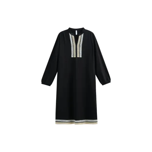 Same Language Ночная сорочка Женские Alocasia Черный