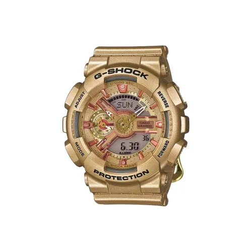 CASIO G SHOCK Collection Кварцевый механизм Смольный ремешок Часы Мужские Золотистый циферблат