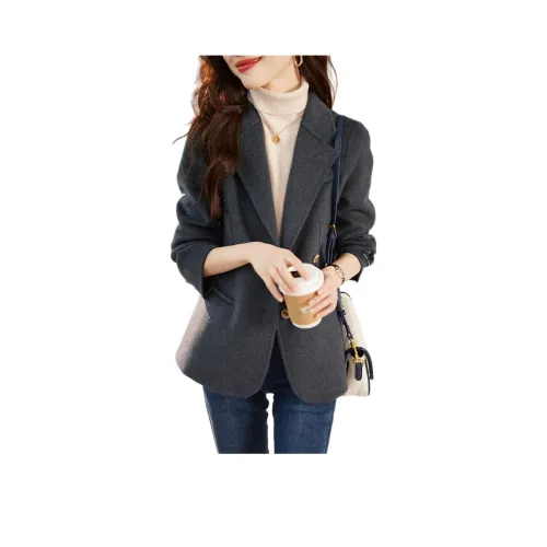 LANGQING Серый Бесплатная доставка Бренд Наклеенный Женские Короткие пальто