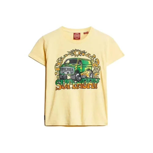 SUPERDRY Светло-желтые женские футболки T