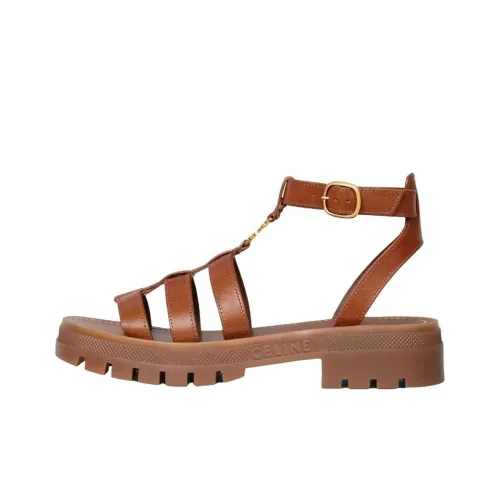 CELINE Triomphe One Ремешок Сандалии 3,5 см Женские Коричневый