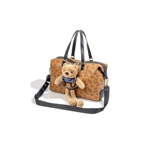 NOISY TEDDY ПВХ Путешественная сумка Стандартная Унисекс Коричневый Розовый Экрю