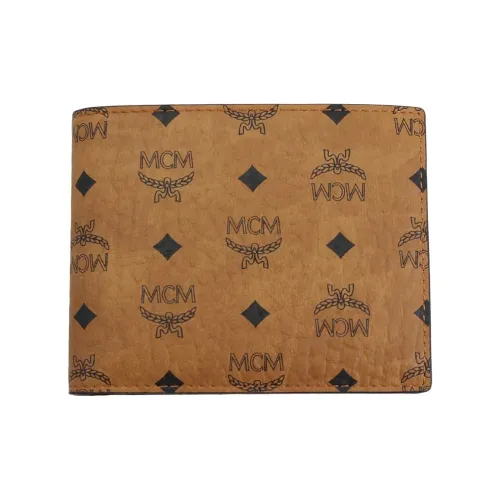 MCM Кошелек из искусственной кожи маленький мужской цвет коньячный коричневый