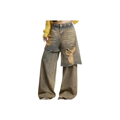 GOSNACE Желтые Грязные Унисекс Джинсы